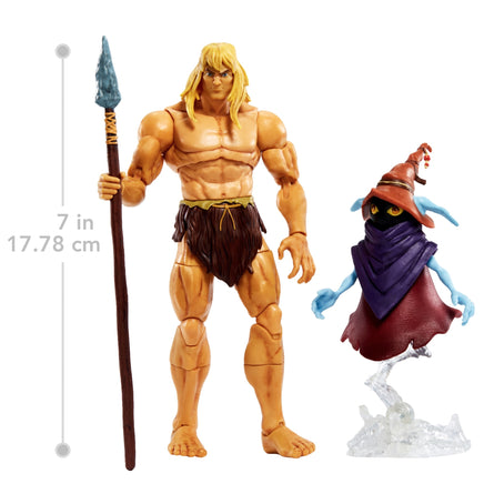 Masters of the Universe Masterverse Revelation Savage He-Man Action Figure with 30+ Articulated Joints, 3 Weapons, Harness & Orko Figure with ‘Floating’ Base, 7-inch Motu Collectible Gift - Up-to-the-minute @upttm.com
