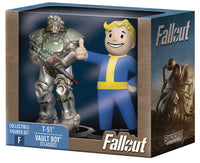 Toynk Fallout T-51 Power Armor and Vault Boy (Classic) 3-Inch Mini Figure Set 2-Pack for Adults | Includes Build-A-Figure Deathclaw Piece