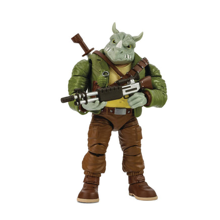 The Loyal Subjects BST AXN Teenage Mutant Ninja Turtles Rocksteady 5" Action Figure with Accessories, Multicolored - Up-to-the-minute @upttm.com