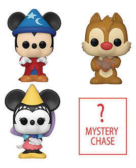 Funko Bitty Pop! Disney Mini Collectible Toys - Sorcerer Mickey Mouse, Dale, Princess Minnie Mouse & Mystery Chase Figure (Styles May Vary) 4-Pack