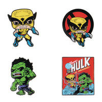 Loungefly Marvel: Wolverine 50th Anniversary - The Incredible Hulk and The Wolverine 4-Piece Pin Set