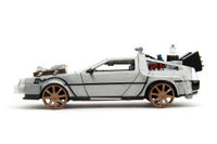 Back to The Future Part III 1:24 Time Machine Rail Wheels Die-Cast Car, Toys for Kids and Adults