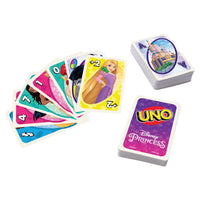 Mattel Games UNO Disney Princesses Card Game for Kids & Family, Themed Deck & Special Rule, 2-10 Players