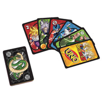 Mattel Games UNO Dragon Ball Z Card Game for Family Night Featuring TV Show Themed Graphics and a Special Rule for 2-10 Players