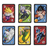 Mattel Games UNO Dragon Ball Z Card Game for Family Night Featuring TV Show Themed Graphics and a Special Rule for 2-10 Players