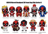 Monogram Deadpool Figural Bag Clip Series 6-3D Foam Bag Clip in Blind Bag - Charm Clip Fits a Backpack, Keychain, Purse or Lanyard (Random one per order), 2.5 inches